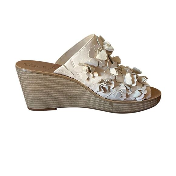 Sole Society Women's Cream Wedge Sandals Size 7.5 - Picture 9 of 12